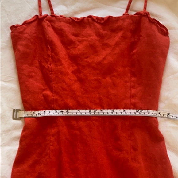 Reformation Coral Orange Linen Mini Dress - Picture 4 of 9